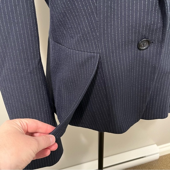 HUGO Hugo Boss Regular Fit Single Breasted Midnight Blue Pinstripe Blazer - Picture 4 of 14
